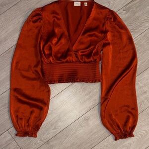Aritzia Rust Wistful Blouse